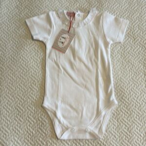 NWT La Coqueta Swiss Dot Collar Onesie